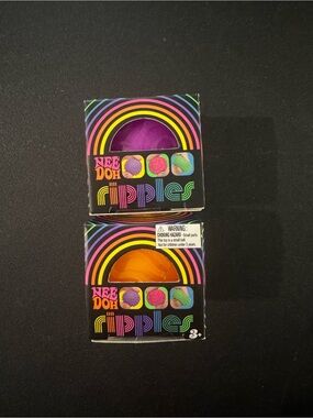 Rare NeeDoh Ripples Teenie Stress Balls - Purple & Orange (set of 2)